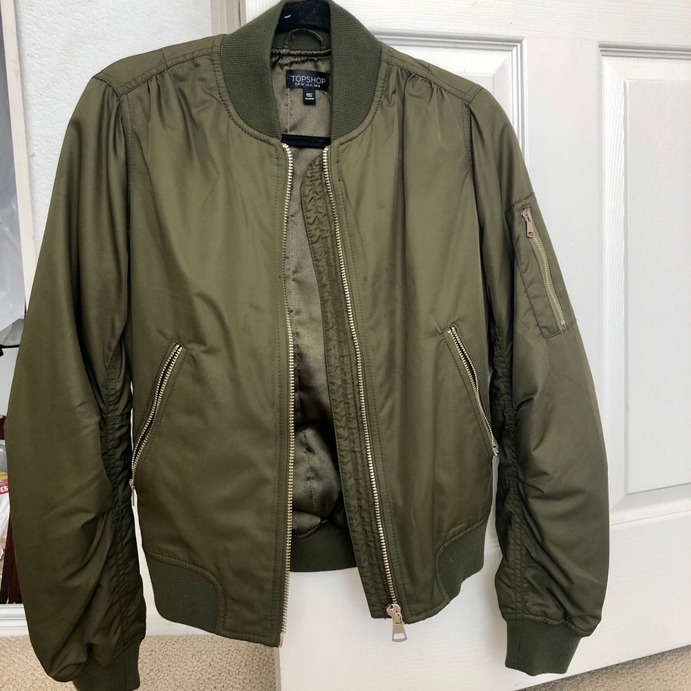 Green Topshop Bomber Jacket